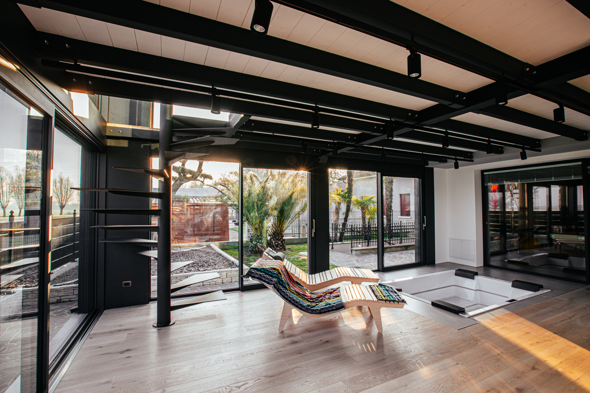 Vista interna dell’area wellness del progetto Combi Qubo